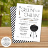 simple grill and chill invitation for barbeque party